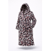 Махровый леопардовый длинный женский халат Махровый леопардовый длинный женский халат
