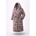 Махровый женский халат с сердечками