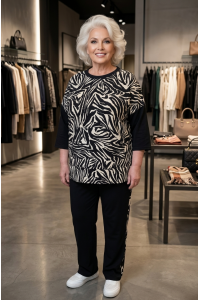 Женский костюм больших размеров с принтом зебра