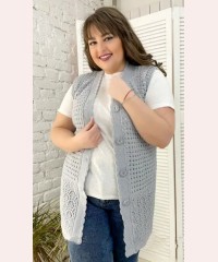 Модний в'язаний жилет сітка Сірий