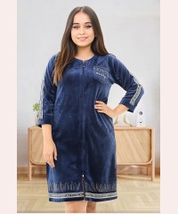 Великий велюровий халат на блискавки