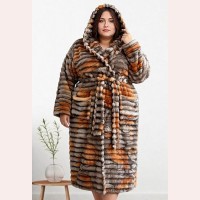 Пухнастий махровий халат жіночий