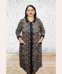 Велюровий стильний халат на ґудзиках ЛЕО