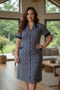 Женский летний халат с воротником