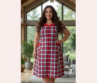 Летний женский халат в клетку