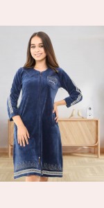 Великий велюровий халат на блискавки Великий велюровий халат на блискавки