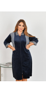 Велюровий жіночий халат з коміром