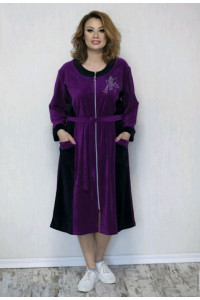 Модный женский велюровый халат больших размеров
