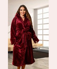 Халат женский Soft махра бордовый
