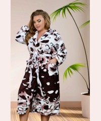 Халат женский полированная махра с капюшоном