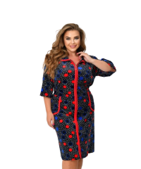 Велюровый халат на молнии больших размеров