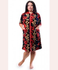 Велюровий халат маки