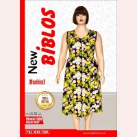 Яркий летний халат без рукавов батал