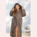 Жіночий махровий халат великого розміру теплий з капюшоном