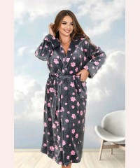 Тёплый махровый халат женский