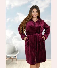 Махровий однотонний жіночий халат короткий