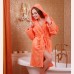 Короткий махровий халат з капюшоном Туреччина