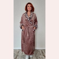 Жіночий махровий халат без капюшона