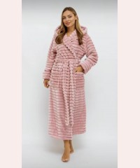 Женский махровый теплый халат Шарпей-пудра