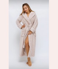 Жіночий махровий теплий халат Шарпей-світло-сірий