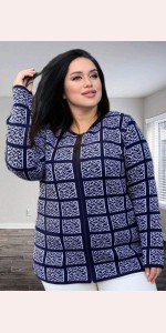 Кардиган женский на молнии синий