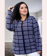 Кардиган жіночий на блискавці синій