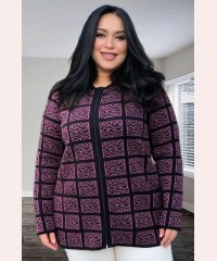 Модний кардиган жіночий на блискавці бордо