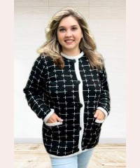 Женский тёплый кардиган на пуговицах 48-56