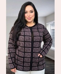 Кардиган жіночий на блискавці коричневий