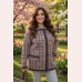 Женский вязаный кардиган в клетку на пуговицах
