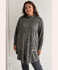 Свободный женский кардиган серый