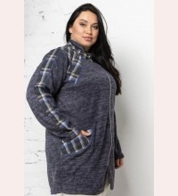 Свободный женский кардиган на молнии