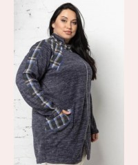 Свободный женский кардиган на молнии