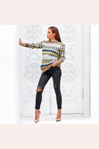 Свитер с ромбовидным узором 211586