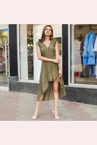 Оригинальное платье с асимметрическим подолом 326-0