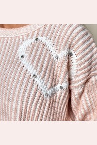 Свитер с украшением камушек 5560