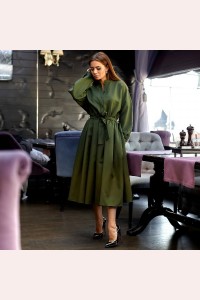 Пышное платье с поясом 11135